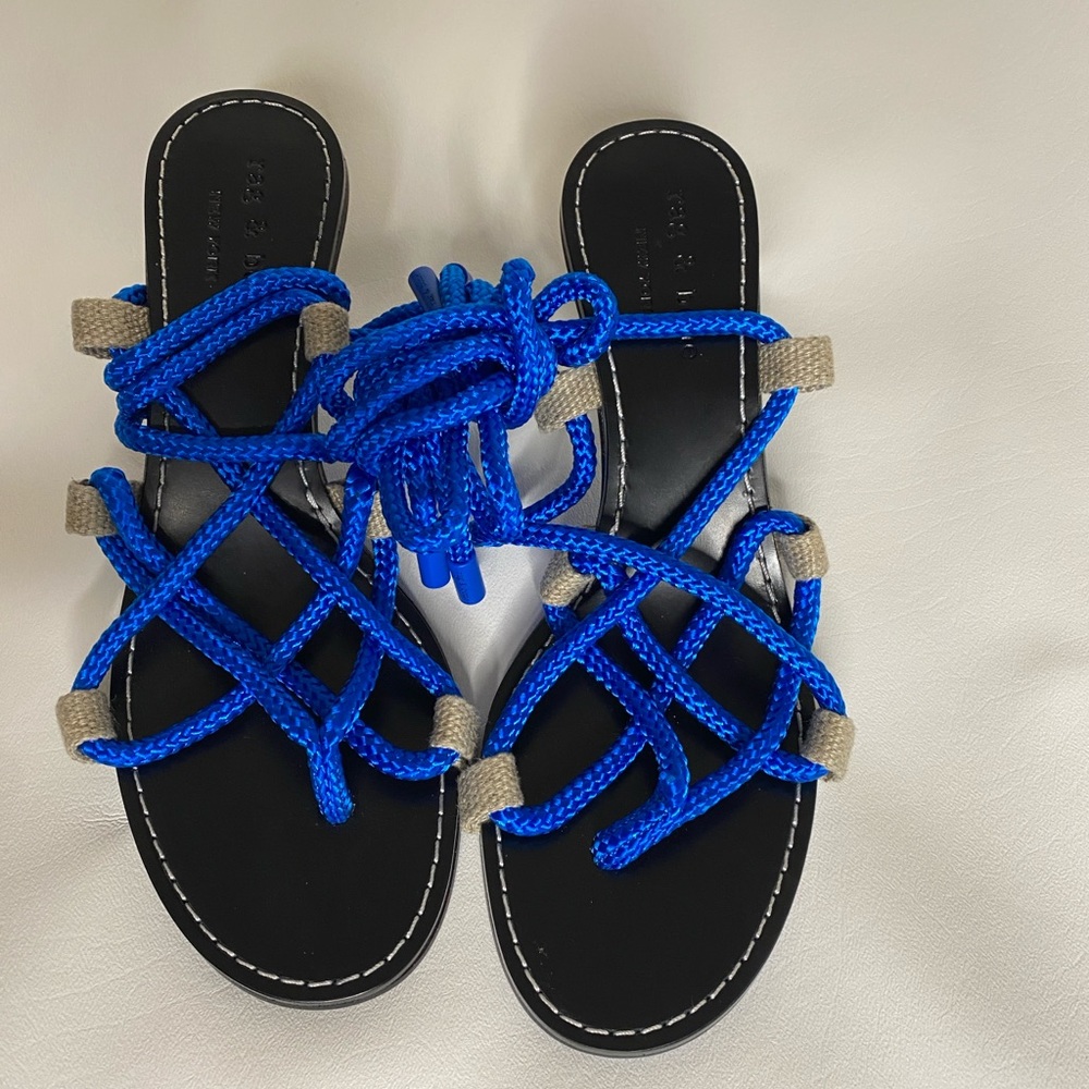 Rag and bone New York blue black infinity strappy sandals size 9.5